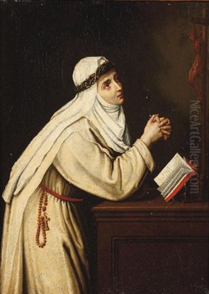 Saint Catherine Of Siena In Prayer Oil Painting by Cristofano Allori