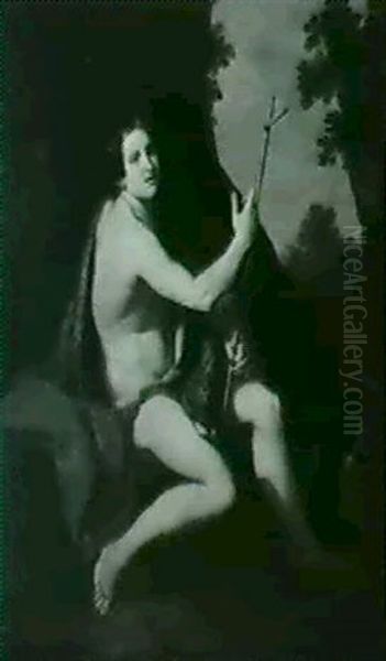 Saint John The Baptist In The Wilderness Oil Painting by Cristofano Allori