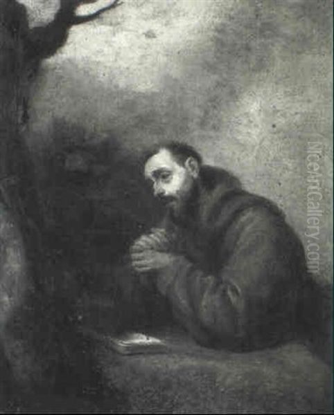 Saint Francis In Contemplation Oil Painting by Cristofano Allori