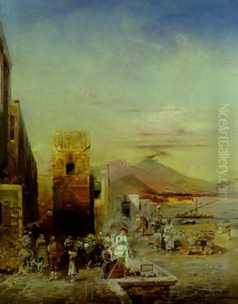 Naples, La Lecon De Peinture Oil Painting by Robert Allot