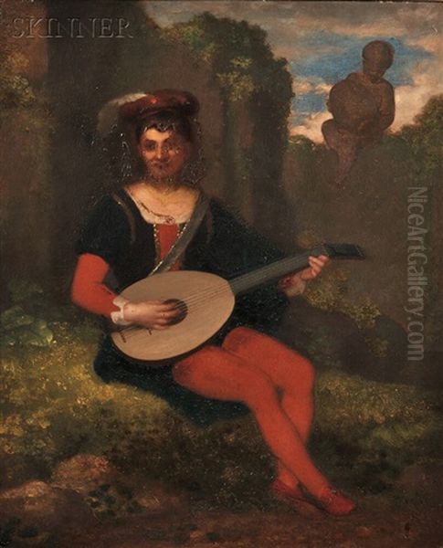 A Young Troubadour Oil Painting by Washington Allston