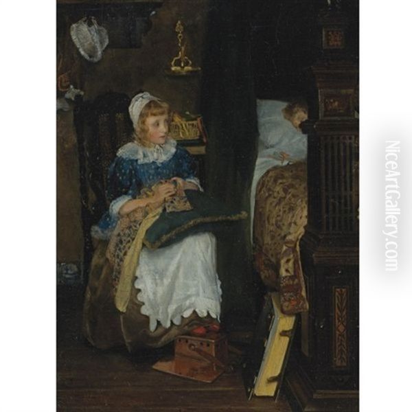 In Good Hands Oil Painting by Laura Theresa Alma-Tadema