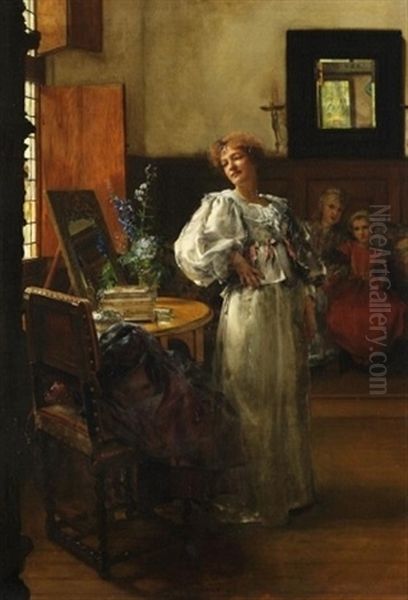 Satisfaction Oil Painting by Laura Theresa Alma-Tadema