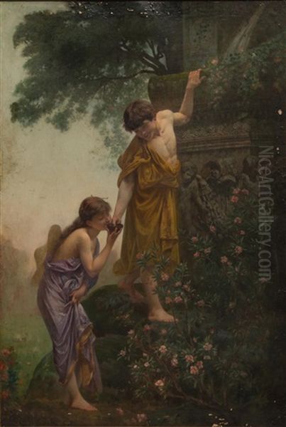 In The Garden Oil Painting by Sir Lawrence Alma-Tadema