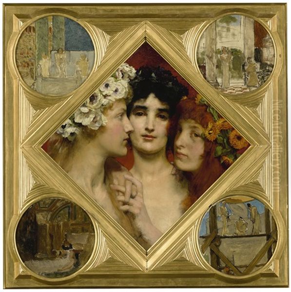 The Three Graces Oil Painting by Sir Lawrence Alma-Tadema