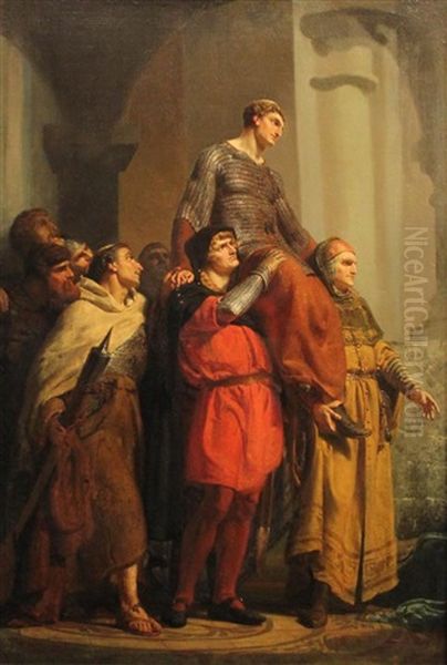 Opus Xii -triumphal Return Of Willem Saeftingen To The Abbey Terdoest, 1860 Oil Painting by Sir Lawrence Alma-Tadema