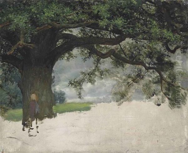 Study Of An Oak Tree Oil Painting by Sir Lawrence Alma-Tadema