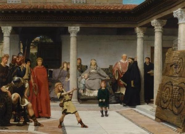 Education Of The Children Of Clovis (school Of Vengeance, Training Of Clotilde's Sons) Oil Painting by Sir Lawrence Alma-Tadema