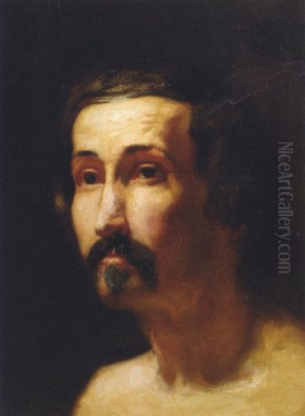 Head Of A Man With A Moustache Oil Painting by Sir Lawrence Alma-Tadema