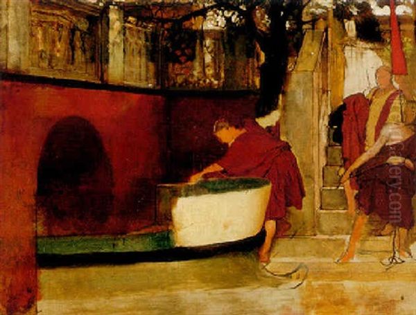 Preparing The Barge Oil Painting by Sir Lawrence Alma-Tadema