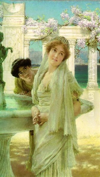 A Difference Of Opinion Oil Painting by Sir Lawrence Alma-Tadema