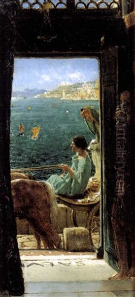 Your Carriage Stops The Way Oil Painting by Sir Lawrence Alma-Tadema