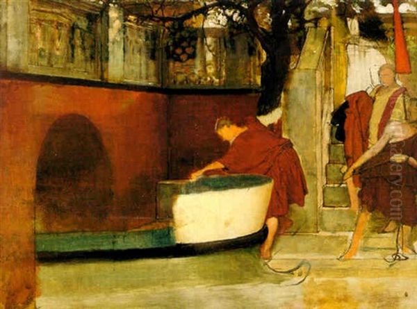 Preparing The Barge Oil Painting by Sir Lawrence Alma-Tadema