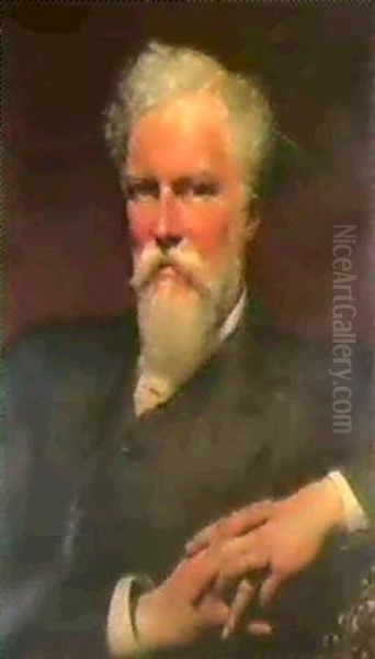 A Half-length Portrait Of Sir Alfred Waterhouse Oil Painting by Sir Lawrence Alma-Tadema