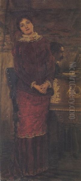 Portrait Of Dr Felix And Mrs Augusta Redeker Semon Oil Painting by Sir Lawrence Alma-Tadema