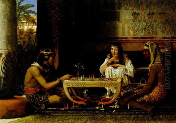 Egyptian Game Oil Painting by Sir Lawrence Alma-Tadema