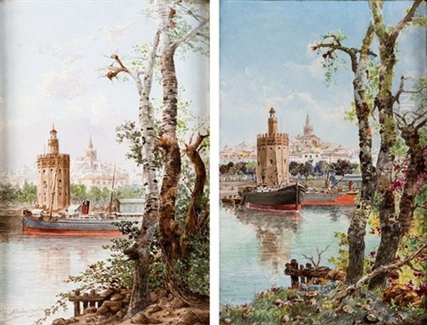 La Torre Del Oro Oil Painting by Ramon Alorda Perez