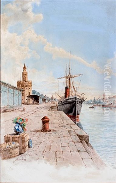 Vista Del Guadalquivir Oil Painting by Ramon Alorda Perez