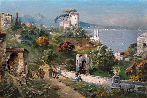 Italiai Reszlet Alakokkal Oil Painting by Robert Alott