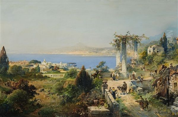 By The Gulf Of Naples Oil Painting by Robert Alott