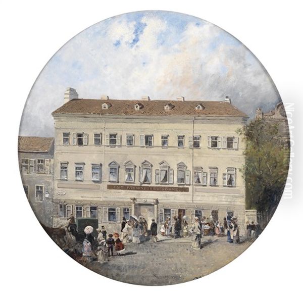 Ant. Wiesenburg Und Sohne, Zieglergasse 19, Neubau Oil Painting by Robert Alott