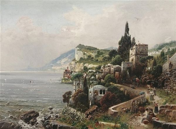 An Der Ligurischen Kuste Oil Painting by Robert Alott