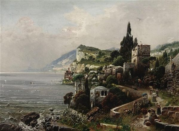 An Der Ligurischen Kuste Oil Painting by Robert Alott