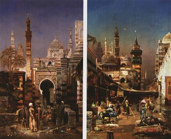 Orientalische Stadtansicht (+ Another, Similar; Pair) by Robert Alott