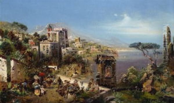 Sudliche Kustenstadt Oil Painting by Robert Alott