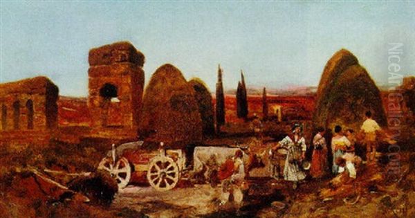 In The Roman Campagna Oil Painting by Robert Alott