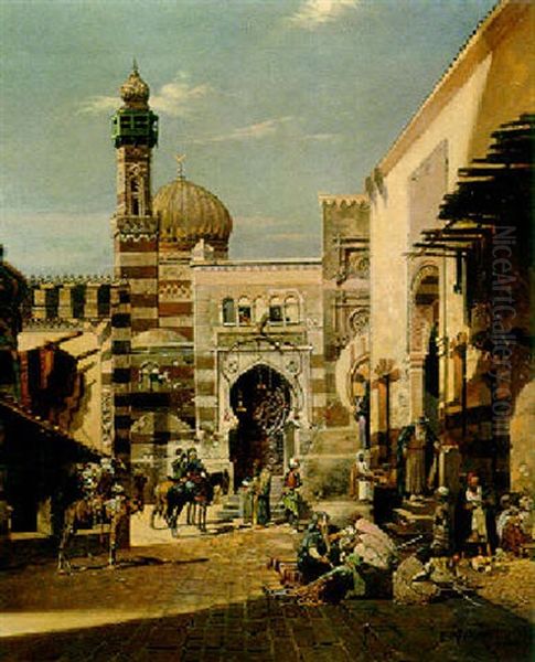 The Arabian Courtyard Oil Painting by Robert Alott