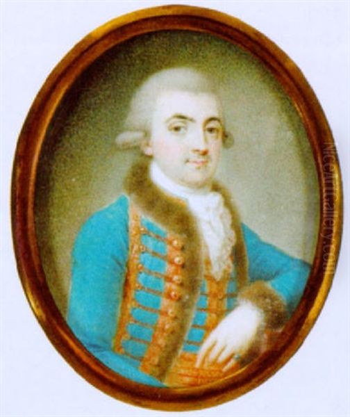 Halbbildnis Eines Herrn In Ungarischer Uniform Oil Painting by Johann Eusebius Alphen