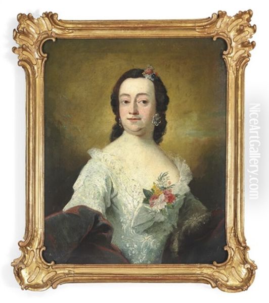 Regitze Sophie Guldencrone (1706-1799) Oil Painting by Peder Als