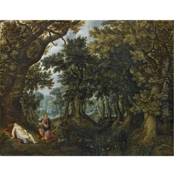 Cephalus And Procris Oil Painting by Denis van Alsloot