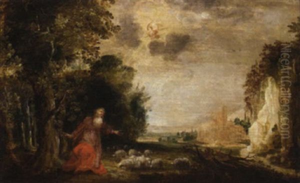 The Annunciation To Joachim Oil Painting by Denis van Alsloot