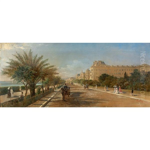 La Promenade Des Anglais A Nice Oil Painting by Franz Alt