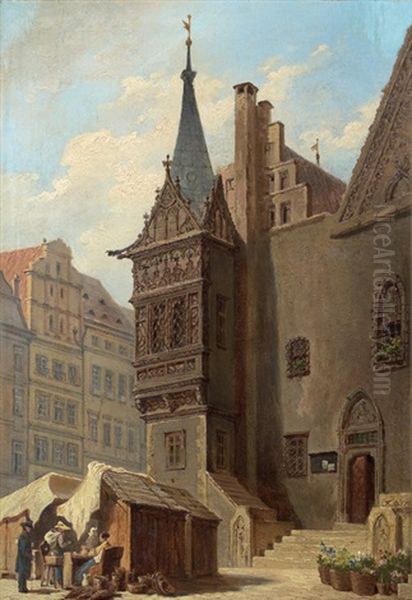 Motiv Aus Einer Deutschen Stadt Oil Painting by Franz Alt