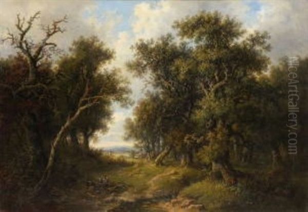 Waldlandschaft Oil Painting by Franz Alt