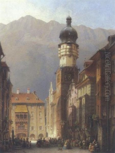 Innsbruck Mit Dem Goldenen Dachl Oil Painting by Franz Alt