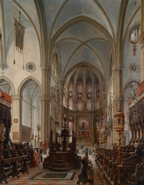 Blick In Die Basilika Von Santa Maria Gloriosa Dei Frari, Venedig Oil Painting by Rudolf von Alt