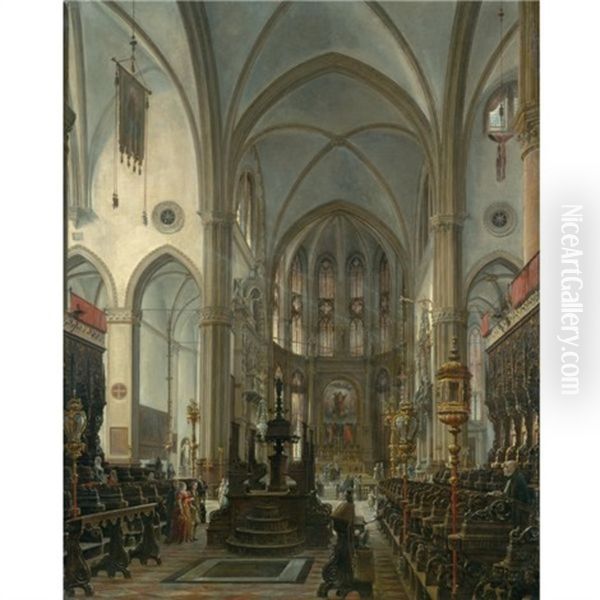 Santa Maria Gloriosa Dei Frari, Venice Oil Painting by Rudolf von Alt