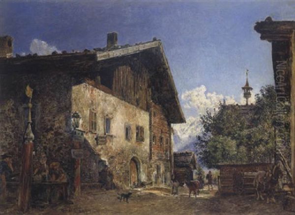 Altes Haus In Zell Am See Oil Painting by Rudolf von Alt