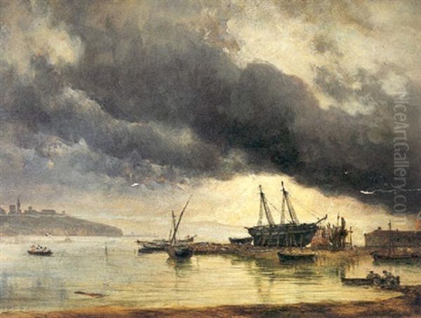 Im Hafen Bei Rovinj Oil Painting by Rudolf von Alt