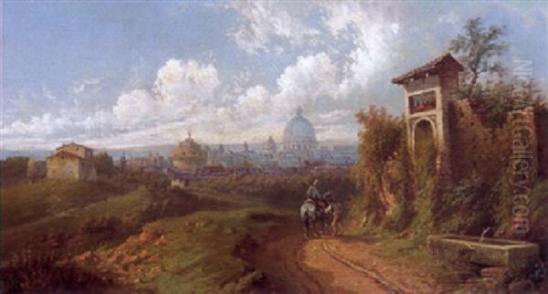 Blick Auf Rom Oil Painting by Rudolf von Alt