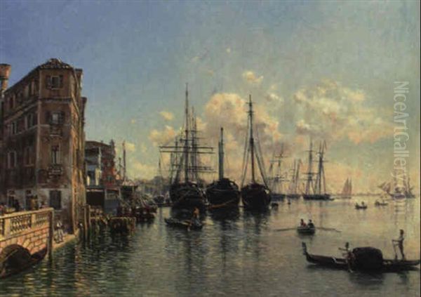 Ansicht Der Strada Nuova Gegen Die Giardini Publici In Venedig Oil Painting by Rudolf von Alt