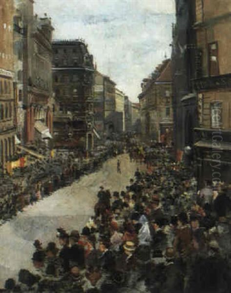 Strassenzug Oil Painting by Rudolf von Alt