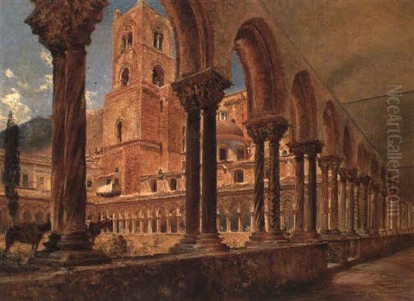 A View Of Monreale, Above Palermo Oil Painting by Rudolf von Alt