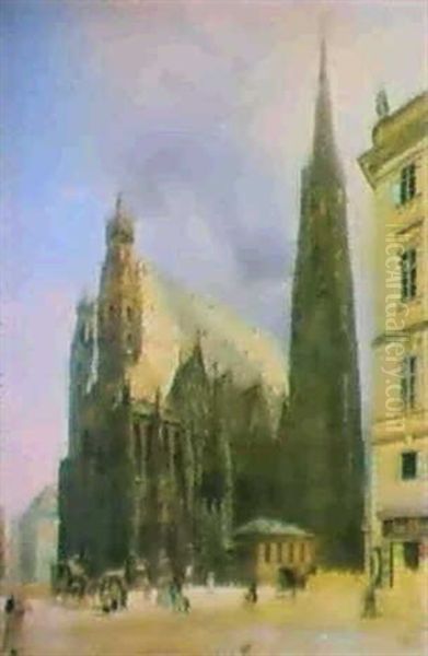 Der Stephansdom Oil Painting by Rudolf von Alt