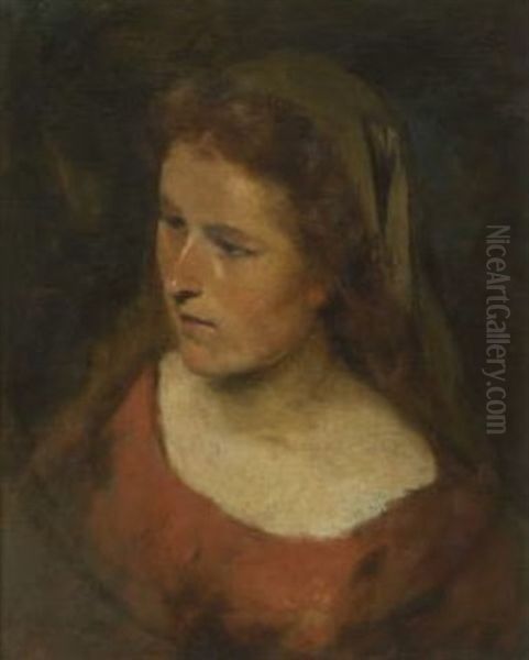 Bildnis Einer Jungen Frau Mit Schleier Oil Painting by Theodor Alt