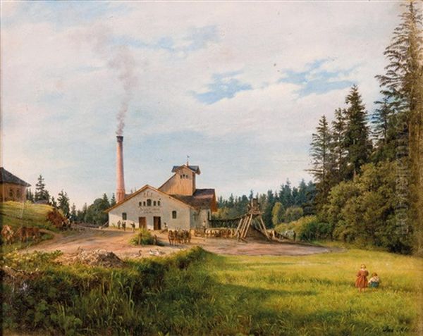 Steinkohlebergwerk Der Familie Zwierzina In Mahrisch Ostrau Oil Painting by Jacob Alt